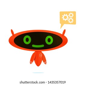 Cute chatbot. Cartoon flat vector illustration.