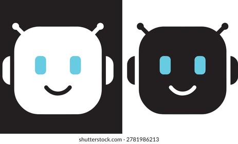 Cute chatbot robot face avatar icon vector illustration