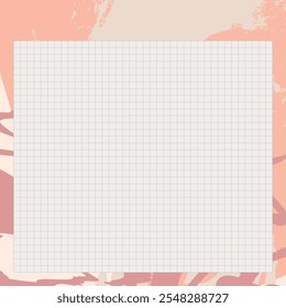 Cute checkered square sheet pattern or template with winter abstract background, pastel colours for notepad, schedule, planner, notebooks page, organizer design. You can add text. Vector illustration.