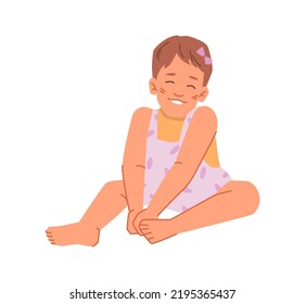 Smiling Cute Baby Girl Sitting Royalty Free Vector Image