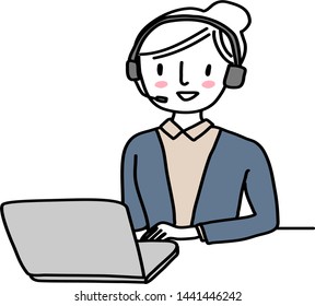 Cute and cheerful call center agent working at her desk. Smiling call center agent talking to client. Customer service officer working in office. Beautiful Hotline Support Officer consulting client.