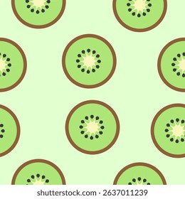 Cute cheerful colorful vector pattern with kiwi. Vector art. Illustration of a fruit