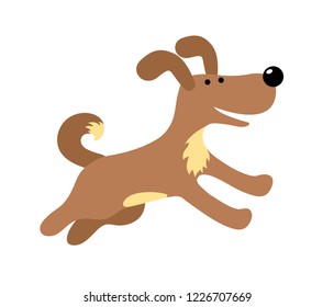 Cute cheerful dog jumping