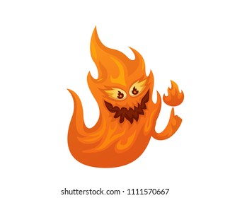 Cute Cheerful Fire Monster Cartoon Character Illustration, suitable for Game Asset, Book Illustration, Infographic, and Other Health Related Graphic Purpose 