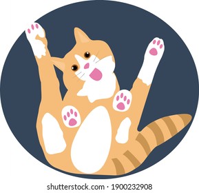 Cute, cheerful, funny red cat