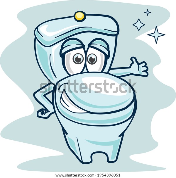 Cute Cheerful Funny Toilet Bowl Vector Stock Vector (royalty Free 