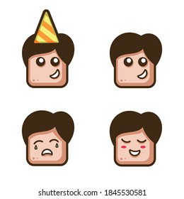 cute and cheerful head icon