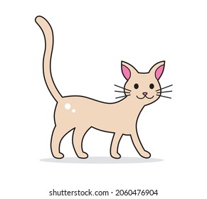 Dibujo vectorial aislado de gatito alegre lindo