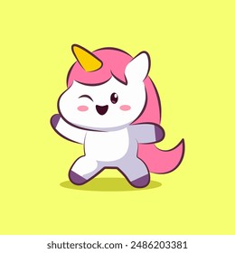 cute Cheerful Unicorn Whimsy for elements, clipart, birthday, etc