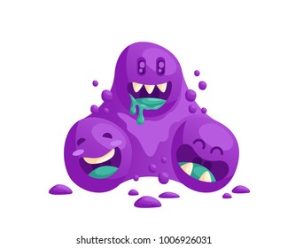 Cute Cheerful Virus, Bacteria and Germs Cartoon Character Illustration, suitable for Game Asset, Book Illustration, Infographic, and Other Health Related Graphic Purpose 
