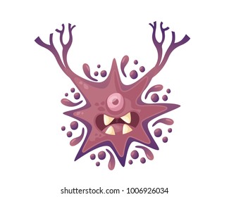 Cute Cheerful Virus, Bacteria and Germs Cartoon Character Illustration, suitable for Game Asset, Book Illustration, Infographic, and Other Health Related Graphic Purpose 