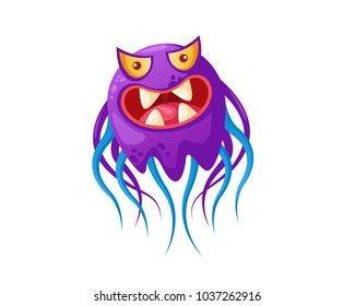 Cute Cheerful Virus, Bacteria and Germs Cartoon Character Illustration, suitable for Game Asset, Book Illustration, Infographic, and Other Health Related Graphic Purpose 