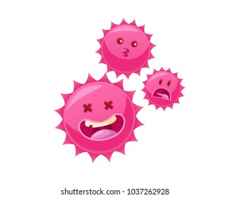 Cute Cheerful Virus, Bacteria and Germs Cartoon Character Illustration, suitable for Game Asset, Book Illustration, Infographic, and Other Health Related Graphic Purpose 