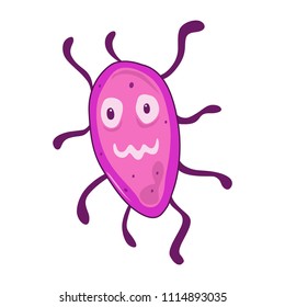 Cute Cheerful Virus, Bacteria and Germs Cartoon Character Illustration, suitable for Game Asset, Book Illustration, Infographic, and Other Health Related Graphic Purpose 