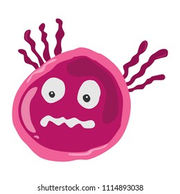Cute Cheerful Virus, Bacteria and Germs Cartoon Character Illustration, suitable for Game Asset, Book Illustration, Infographic, and Other Health Related Graphic Purpose 