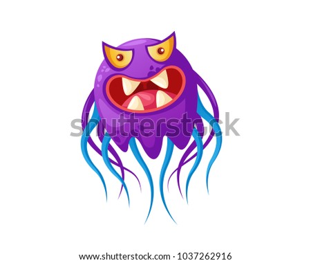 Cute Cheerful Virus, Bacteria and Germs Cartoon Character Illustration, suitable for Game Asset, Book Illustration, Infographic, and Other Health Related Graphic Purpose 