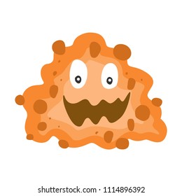 Cute alegre virus, gérmenes y bacterias Cartoon Character Illustración, apta para activos de juego, ilustración de libro, infografía, póster de salud y otros fines gráficos relacionados