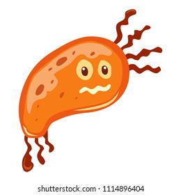 Cute Cheerful Virus, Germs and Bacteria Cartoon Character Illustration, suitable for Game Asset, Book Illustration, Infographic, Health Poster and Other Related Graphic Purpose