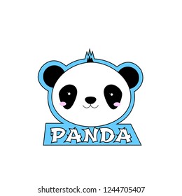 cute and cheerfull panda design logo. vector eps 10