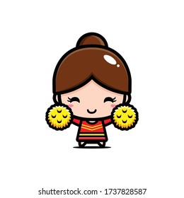 Cute cheerleader character vector design