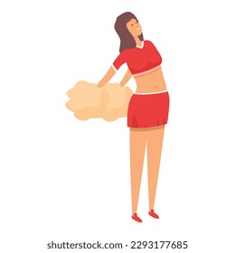 Cute cheerleader icon cartoon vector. Girl leader. Woman dancer
