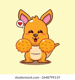 Ilustração de vetor de desenhos animados de canguru de cheerleader bonito