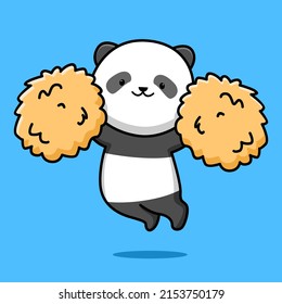 cute cheerleader panda cartoon design