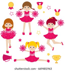 Cute cheerleader vector