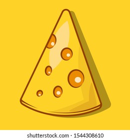 cute cheese cartoon icon vector illustration