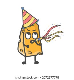 Cute Cheese Character Flat Cartoon Vector Design Illustration