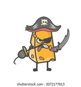 Cute Cheese Character Flat Cartoon Vector Design Illustration