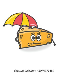 Illustration zum Design von Cute-Käse-Schriftzeichen-Flach-Cartoon-Vektorgrafik