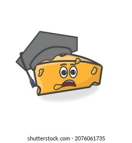 Cute Cheese Character Flat Cartoon Vector Design Illustration