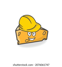 Cute Cheese Character Flat Cartoon Vector Design Illustration