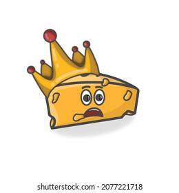 Cute Cheese Character Flat Cartoon Vector Design Illustration