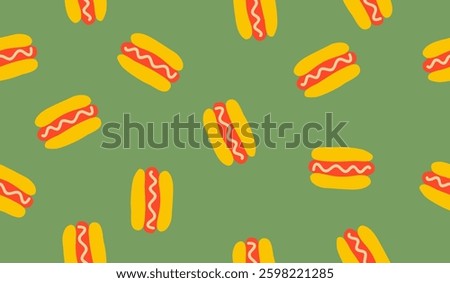 Cute cheese hot dog pattern background vector design