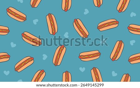 Cute cheese hot dog pattern background vector design