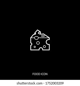 Cute Cheese icon isolated on background. Symbol, logo. Vector illustration