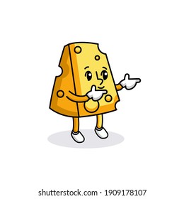 Cute cheese mascot logo design