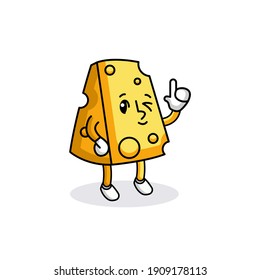 Diseño del logotipo de la mascota de queso cutto