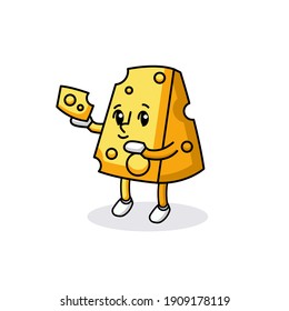 Cute cheese mascot logo design