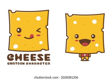 cute cheese slice mascot, suitable for logos, packaging labels, stickers, etc. svg