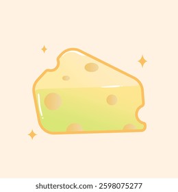 cute cheese vector illustration suitable for cute style graphic
