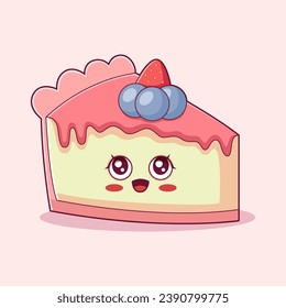 Cute Cheesecake Character Design Illustration