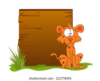 cute cheetah  animal holding sign