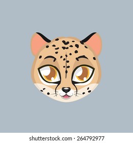 Cute cheetah avatar with flat colors
