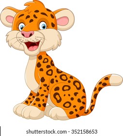 Cute Leopard Cartoon Giving Thumb Stock Vector (Royalty Free) 162981230