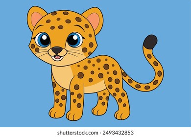 Cute Cheetah Cartoon - Adorable and Playful Vector Illustration.