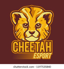 Cute Cheetah Esport Mascot Logo