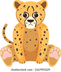 Cute cheetah in flat style illustration